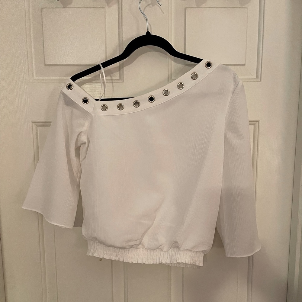 White off the shoulder shirt